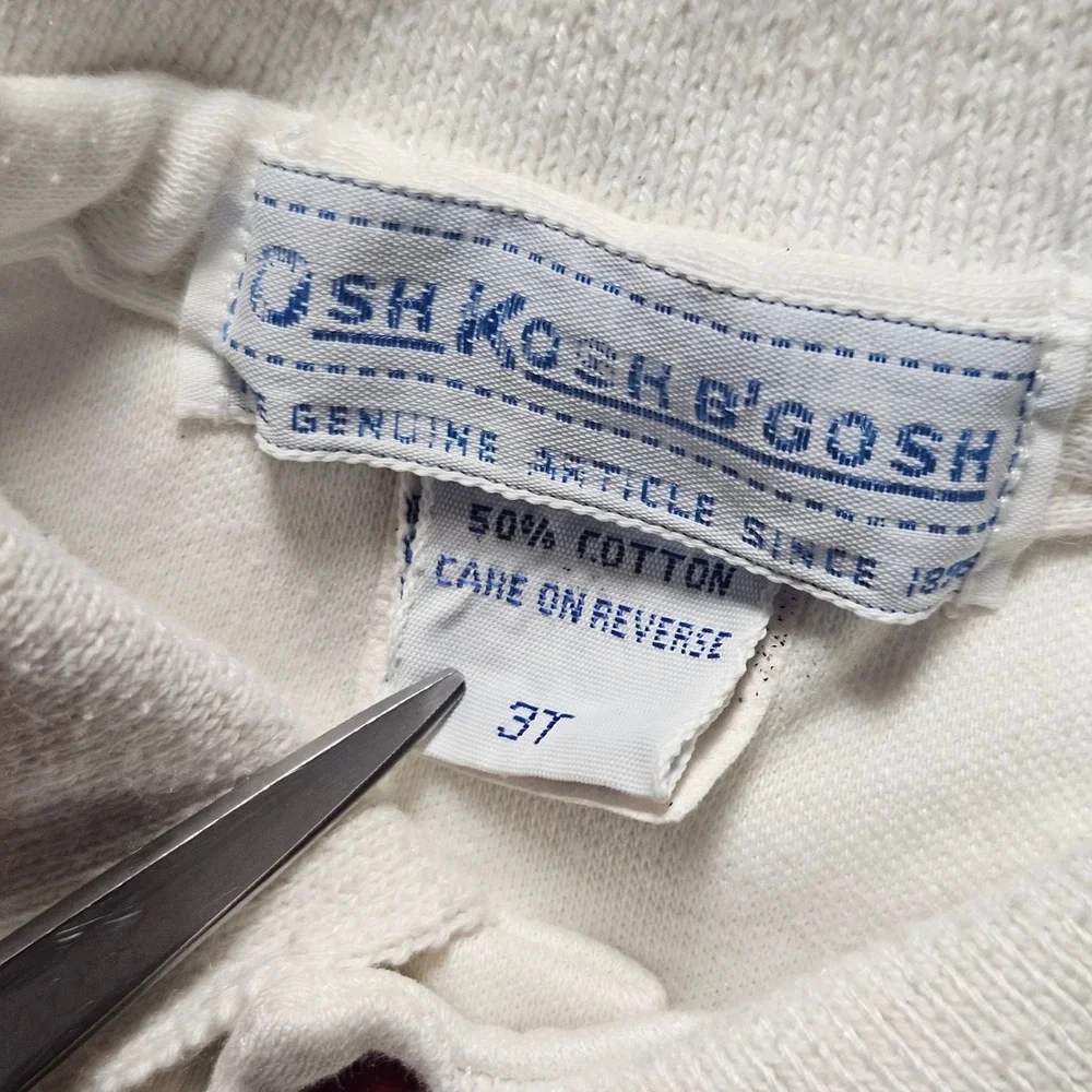 Vintage OshKosh B'gosh Toddler Colorblock Short Sleeve Polo Shirt‎ 3T Retro 90s